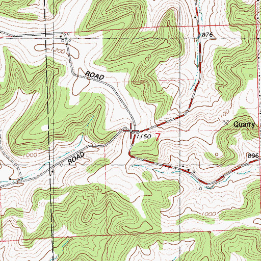 Topographic Map of Red Oak Stock Farm, WI