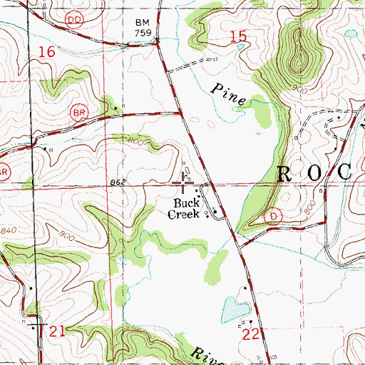 Topographic Map of Riverside Stock Farm, WI