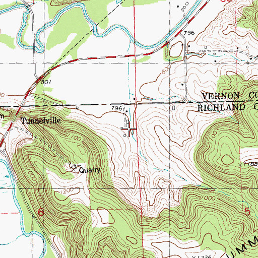Topographic Map of Shady Lawn Stock Farm, WI