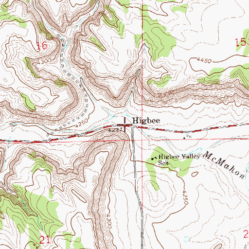 Topographic Map of Higbee, CO