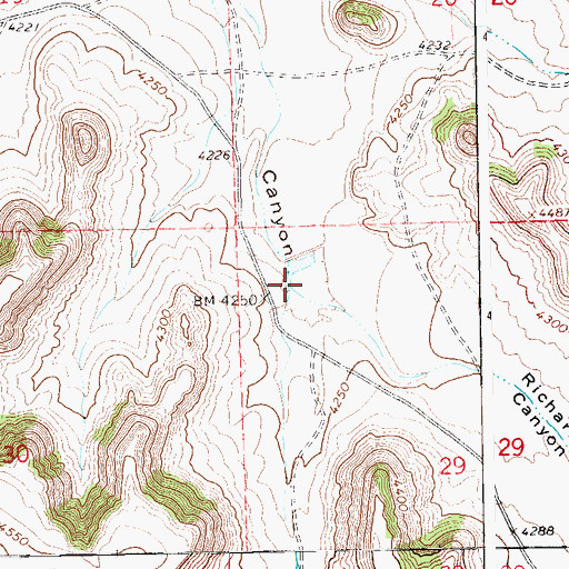 Topographic Map of Porterfield Canyon, CO