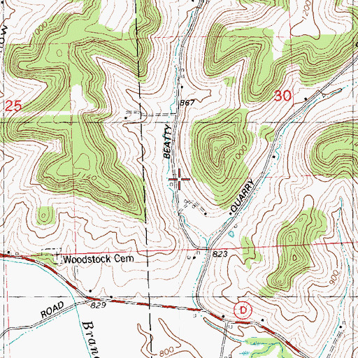Topographic Map of Spring Brook Farm, WI