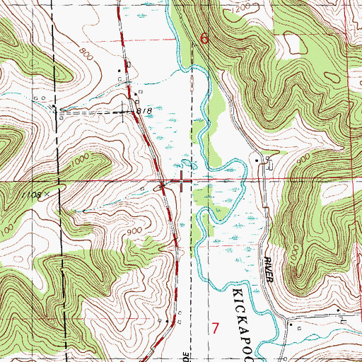 Topographic Map of Spring Brook Farm, WI