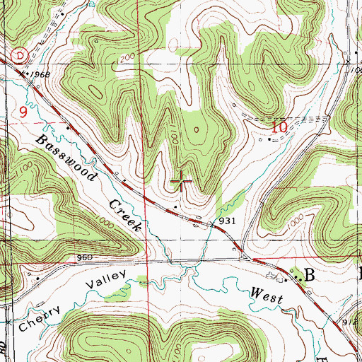 Topographic Map of Spring Valley Stock and Grain Farm, WI