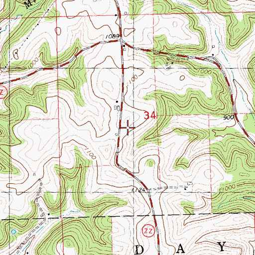 Topographic Map of Sunnyside Stock Farm, WI