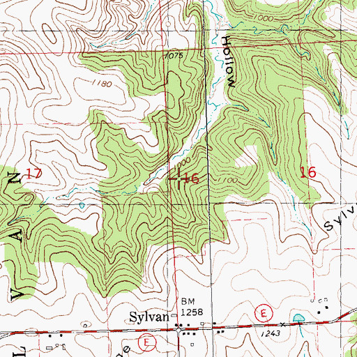 Topographic Map of Sylvan Ridge Farm, WI