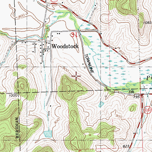 Topographic Map of West Branch Stock Farm, WI