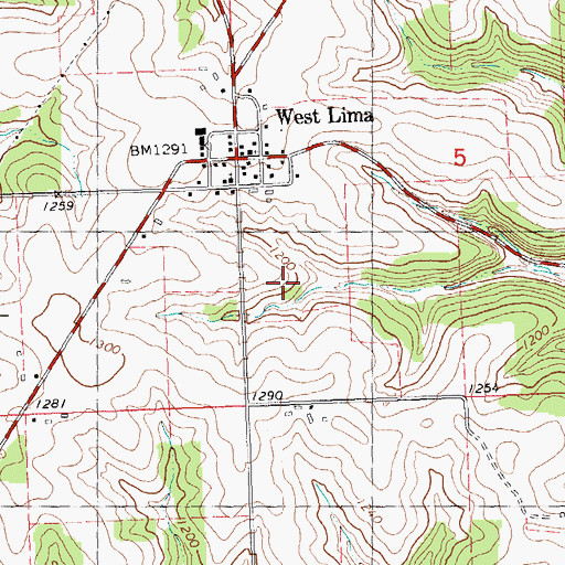 Topographic Map of West Lima Stock Farm, WI