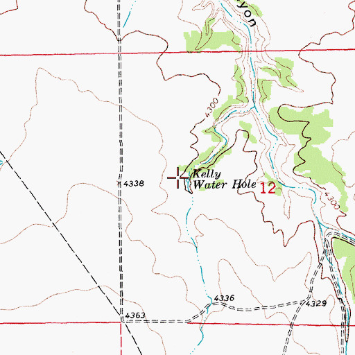 Topographic Map of Kelly Water Hole, CO