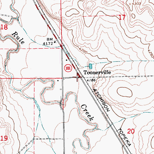 Topographic Map of Toonerville, CO