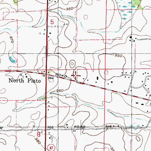 Topographic Map of North Plato Cemetery, IL