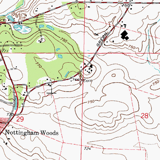 Topographic Map of Lance - Sounders Family Cemetery, IL
