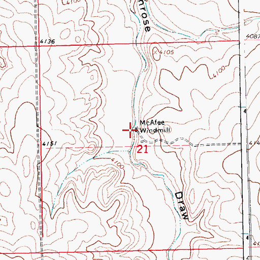 Topographic Map of McAfee Windmill, CO