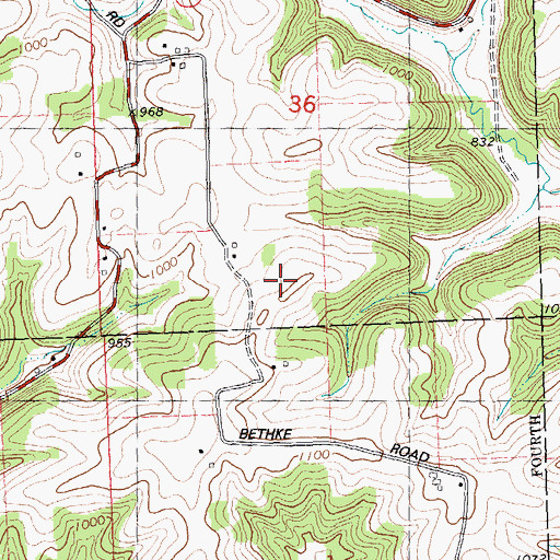Topographic Map of Ash Creek Farm, WI