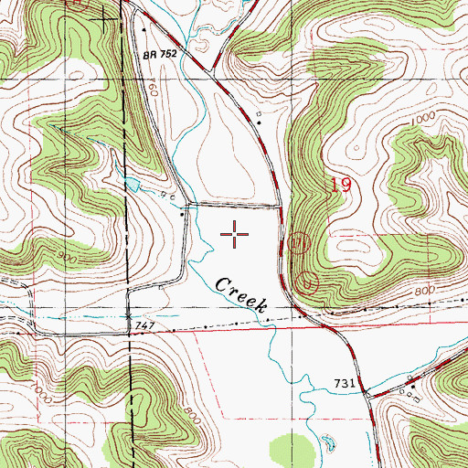 Topographic Map of Brady Stock Farm, WI