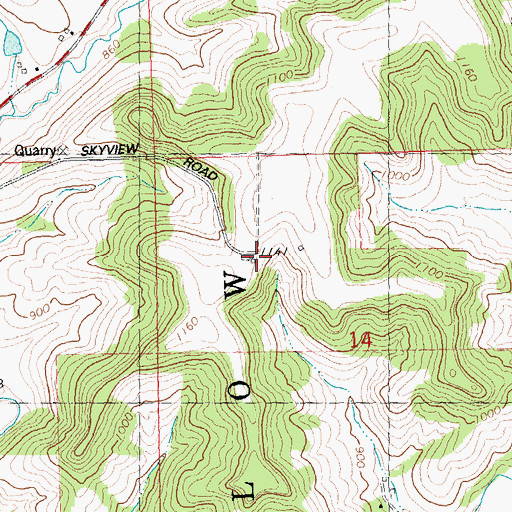 Topographic Map of Fairview Grain and Hop Farm, WI