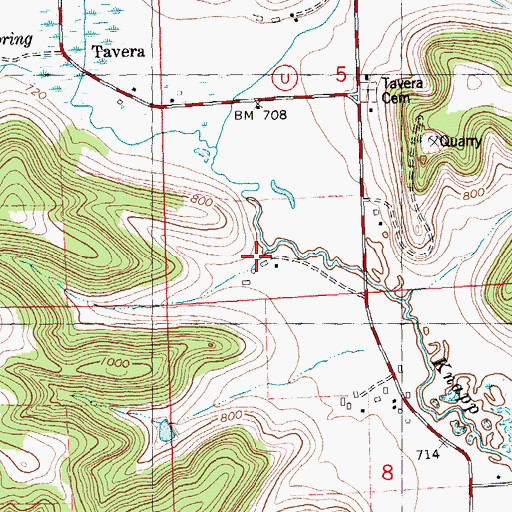 Topographic Map of Hill Farm, WI