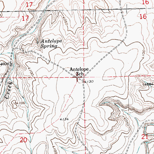 Topographic Map of Antelope School, CO