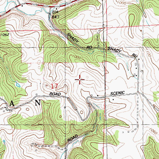 Topographic Map of Pleasant Ridge Farm, WI
