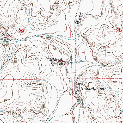 Topographic Map of Chimney Spring, CO