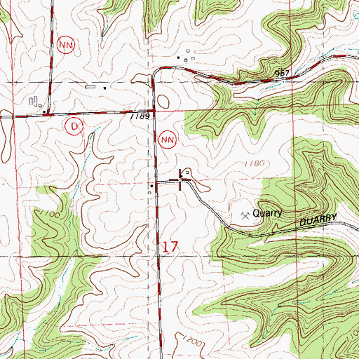 Topographic Map of Pleasant Ridge Farm, WI