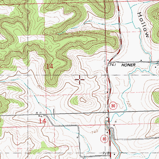 Topographic Map of Pleasant Valley Farm, WI