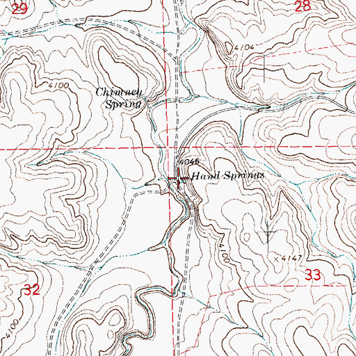 Topographic Map of Hand Springs, CO