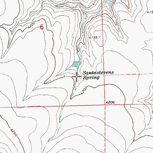 Topographic Map of Santastevens Spring, CO