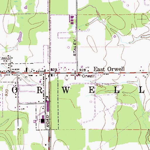Topographic Map of East Orwell Post Office, OH