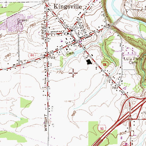 Topographic Map of Kingsville Post Office, OH