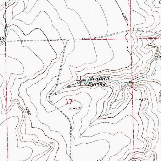 Topographic Map of Medford Spring, CO