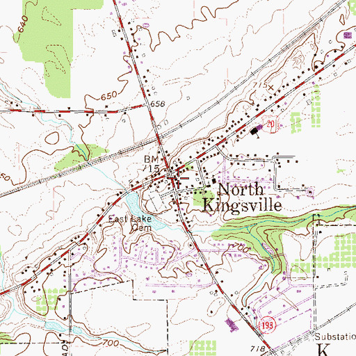 Topographic Map of North Kingsville Post Office, OH