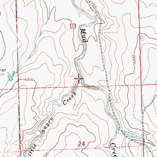 Topographic Map of Little Angry Creek, CO