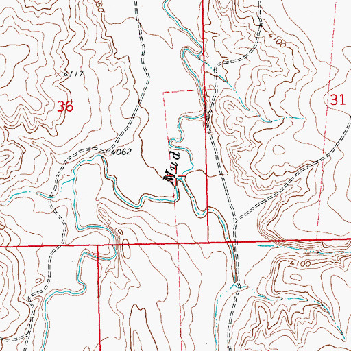 Topographic Map of East Mud Creek, CO