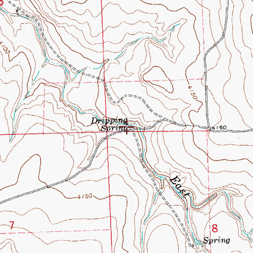 Topographic Map of Dripping Spring, CO