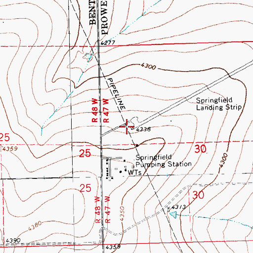 Topographic Map of Springfield Landing Strip (historical), CO