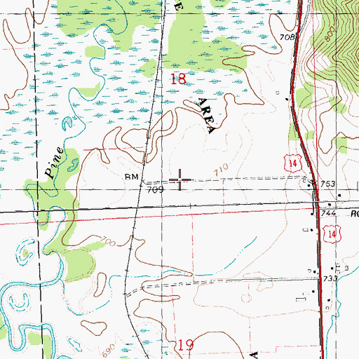 Topographic Map of Burr Oak Stock and Dairy Farm, WI