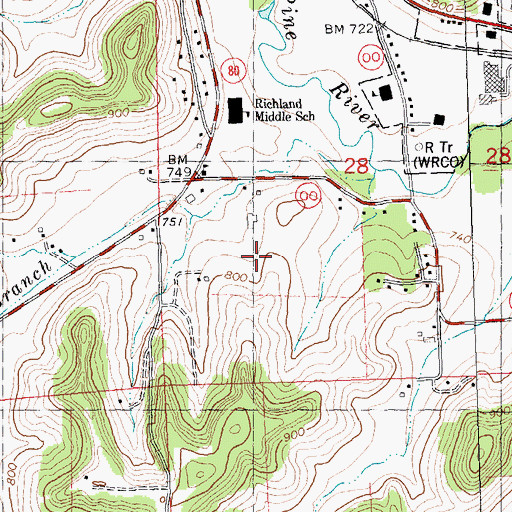Topographic Map of Castle Rock Farm, WI