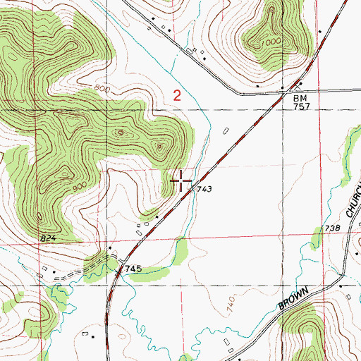 Topographic Map of Greenhecks Homestead, WI