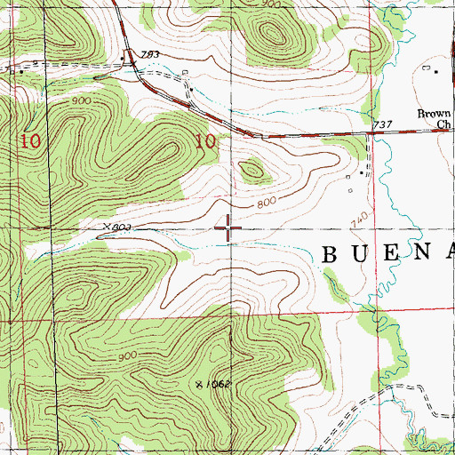 Topographic Map of Hickory Grove Farm, WI