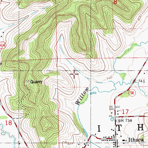 Topographic Map of Lambersons Dairy Farm, WI