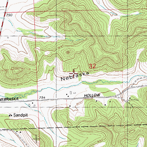 Topographic Map of Little Valley Stock Farm, WI