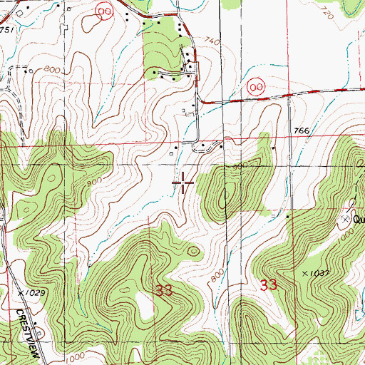 Topographic Map of Pleasant Valley Farm, WI