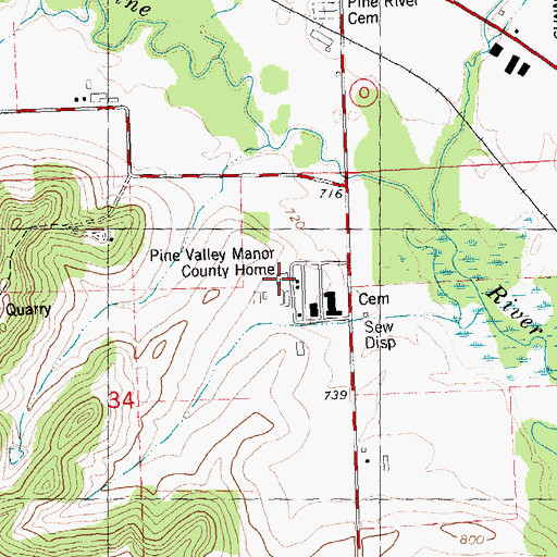 Topographic Map of Richland County Poor Farm (historical), WI