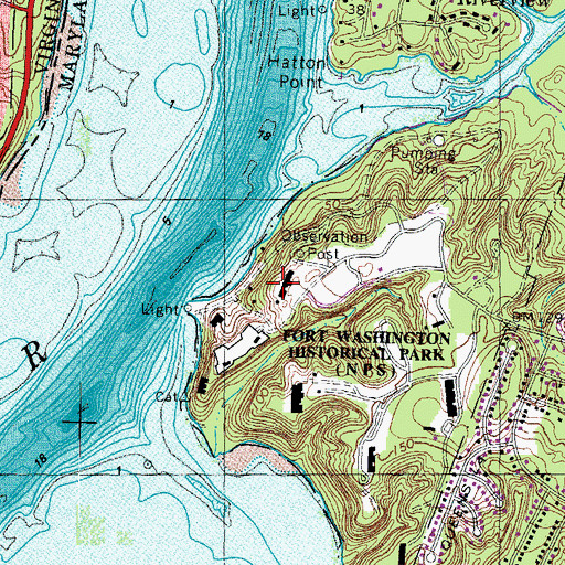 Topographic Map of Battery Decatur (historical), MD