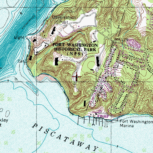 Topographic Map of Battery Humphreys (historical), MD