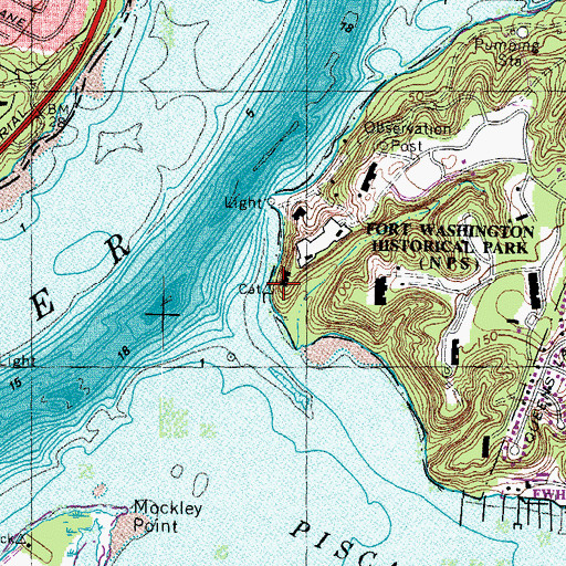 Topographic Map of Battery James Many (historical), MD