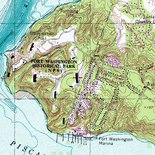 Topographic Map of Battery Meigs (historical), MD