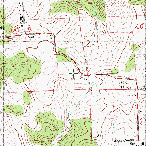 Topographic Map of Silver Maple Dairy Farm, WI