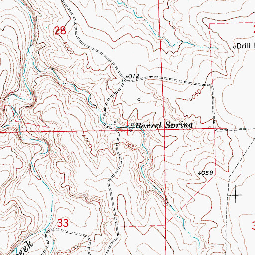 Topographic Map of Barrel Spring, CO